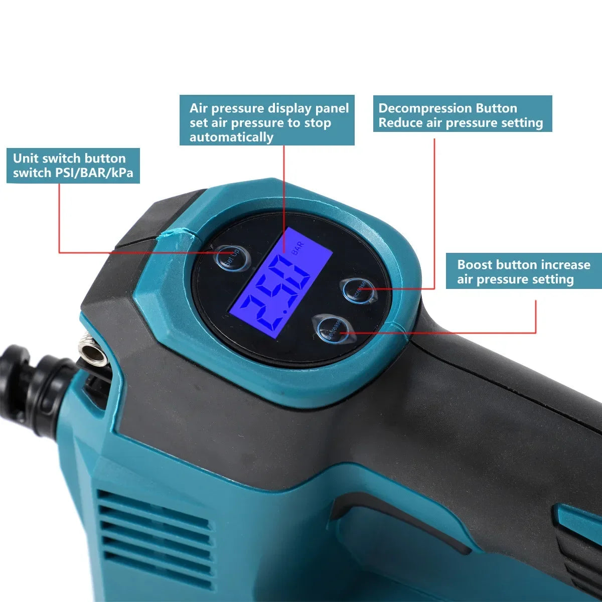 Cordless Electric Air Pump with 18V Battery