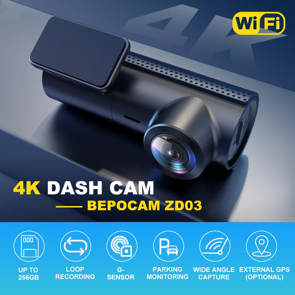 UHD 4K Mini Wi-Fi Dash Cam Recorder