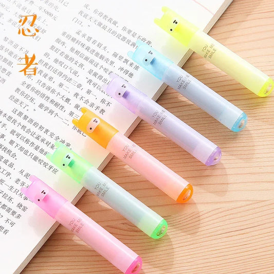 Rabbit Mini Fluorescent Highlighter Pen 6pcs