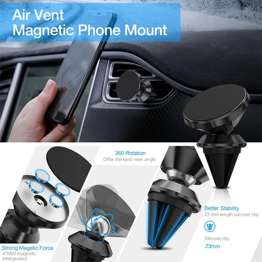 Magnetic Car Phone Holder And Air Vent Mont Stand Holder