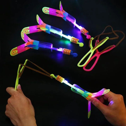 Children's LED Rubber Band Rocket Toys 10Pcs